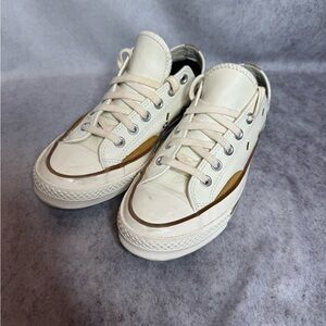 White and Brown Sneakers